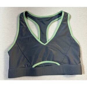 Fabletics Womens Low Impact Keyhole Sports Bra Storm‎ cloud/sugared Lime S